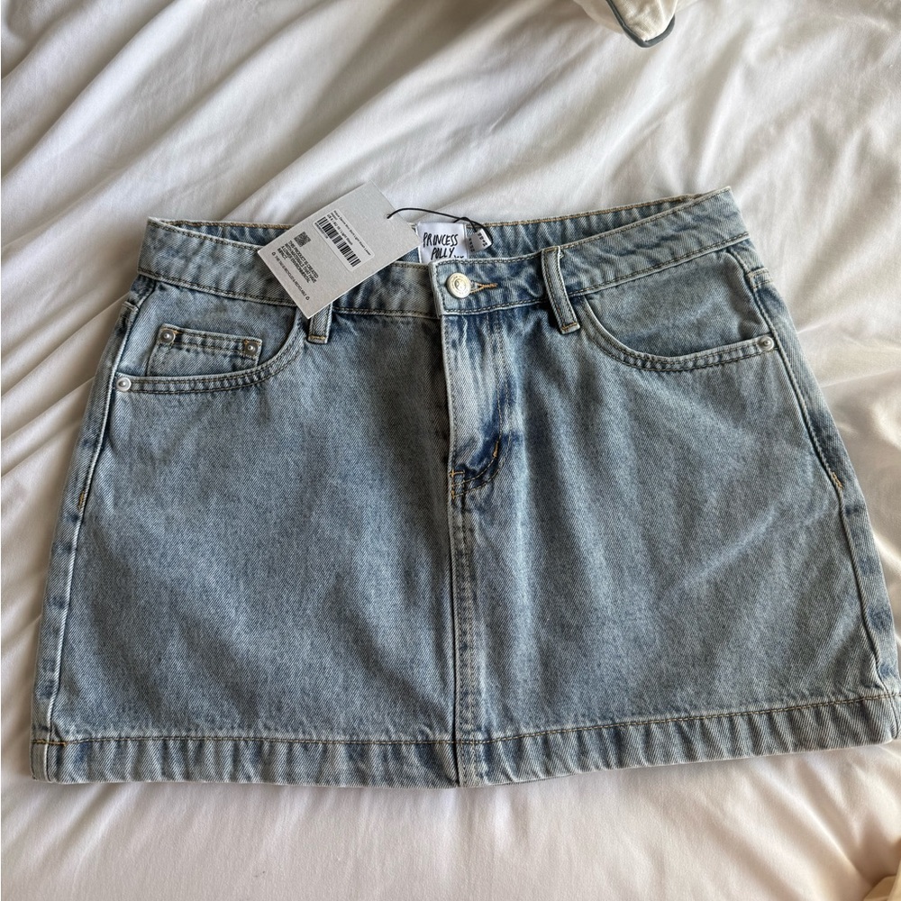 Princess Polly Light Blue Denim Skirt